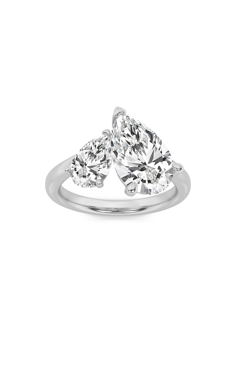 3Cttw Pear Shaped Lab Grown Diamond (F/VS) Toi etMoi Engagement Ring in 14K Gold