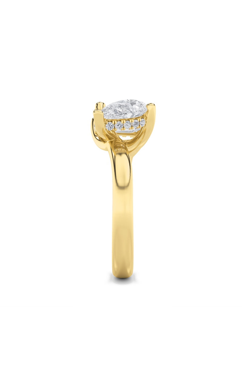 3Cttw Emerald Shaped Lab Grown Diamond (F/VS) Toi et Moi Engagement Ring in 14K Gold