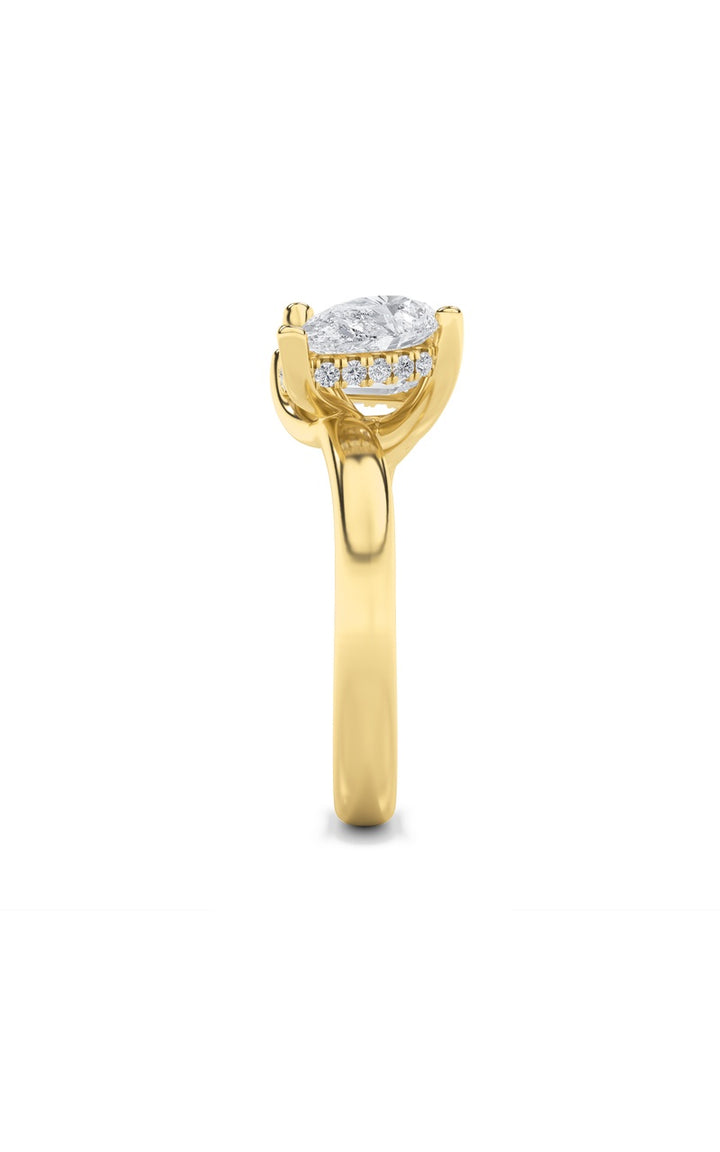 3CTW Emerald Shaped Lab Grown Diamond (F/VS) Toi et Moi Engagement Ring in 14K Gold