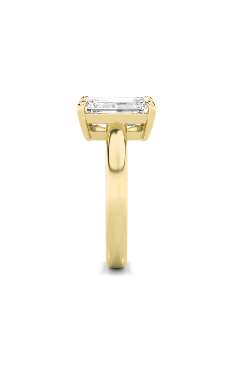 3Cttw Emerald Shaped Lab Grown Diamond (F/VS) Toi et Moi Engagement Ring in 14K Gold