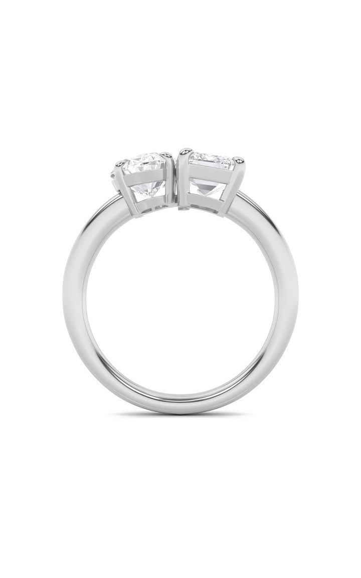 3Cttw Emerald Shaped Lab Grown Diamond (F/VS) Toiet Moi Engagement Ring in 14K Gold