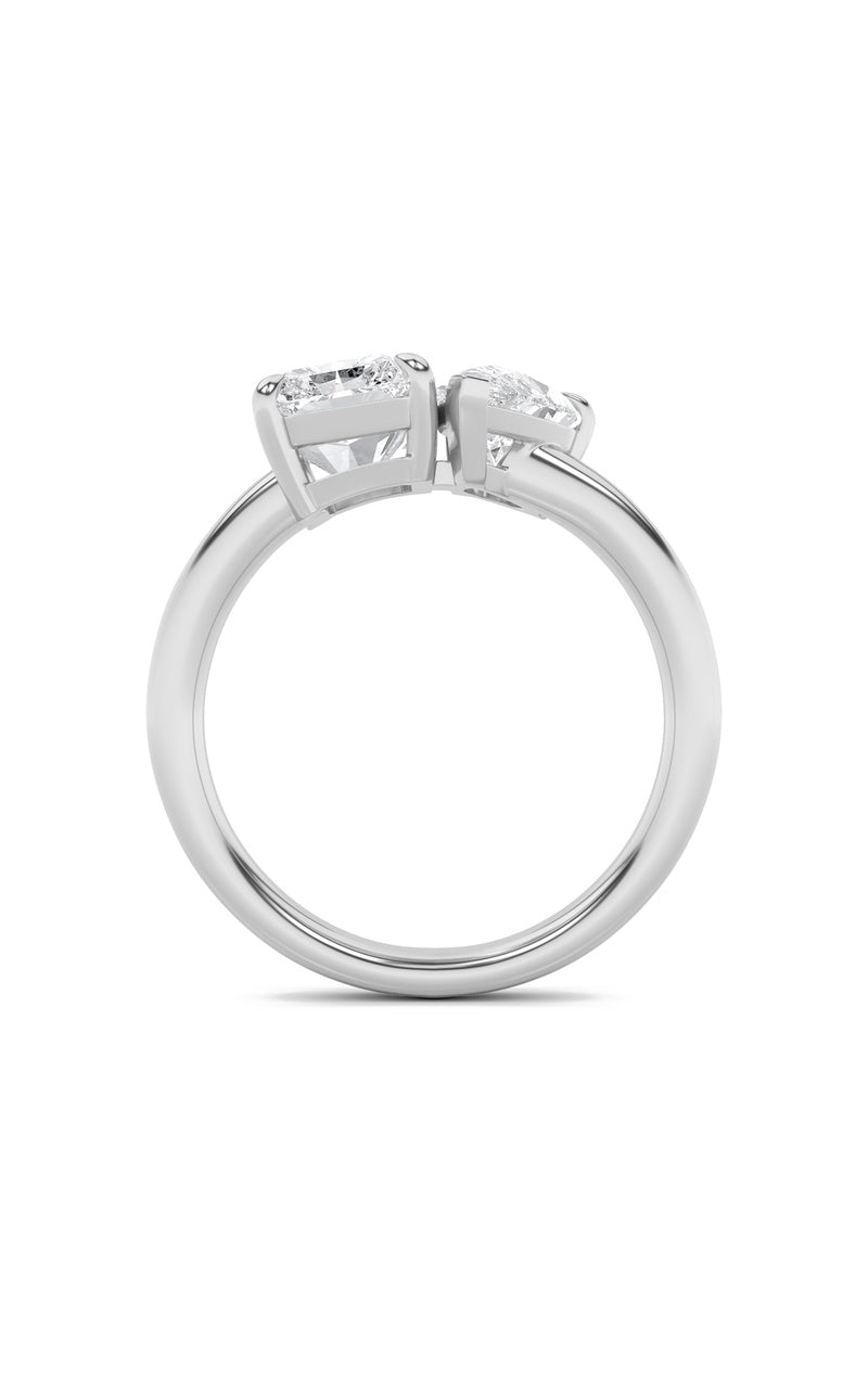 3CTW Radiant Shaped Lab Grown Diamond (F/VS) Toi et Moi Fashiion Ring in 14K Gold