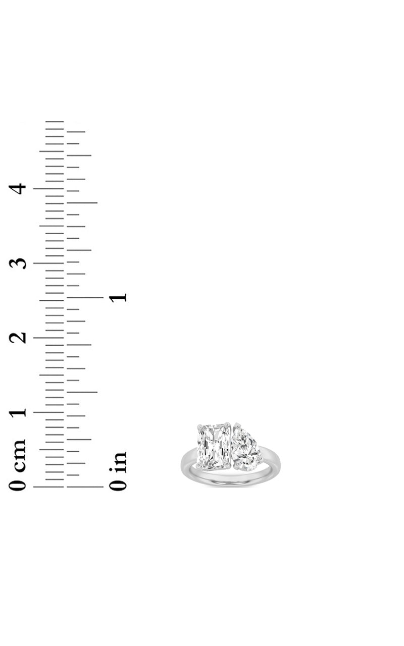 3CTW Radiant Shaped Lab Grown Diamond (F/VS) Toi et Moi Fashiion Ring in 14K Gold