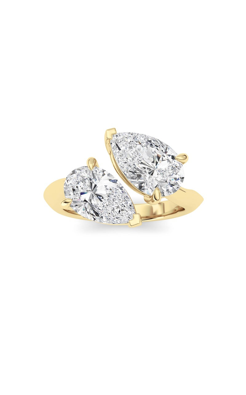 3Cttw Pear Shaped Lab Grown Diamond (G/VS) Toi etMoi Engagement Ring in 14K Gold