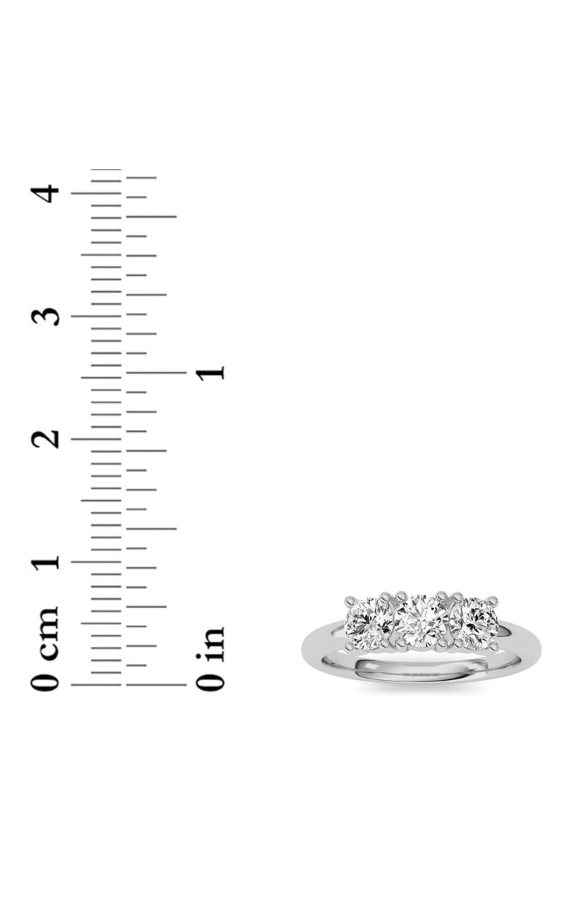 0.75Cttw Round Shaped Lab Grown Diamond (F/VS) Three Stone Band Ring in 14K Gold