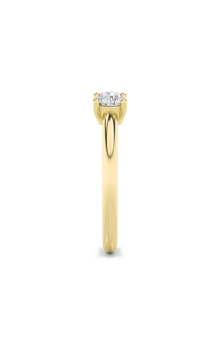 0.75Cttw Round Shaped Lab Grown Diamond (F/VS) Three Stone Band Ring in 14K Gold