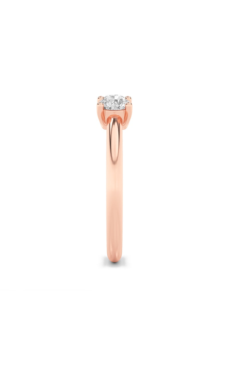 0.75Cttw Round Shaped Lab Grown Diamond (F/VS) Three Stone Band Ring in 14K Gold