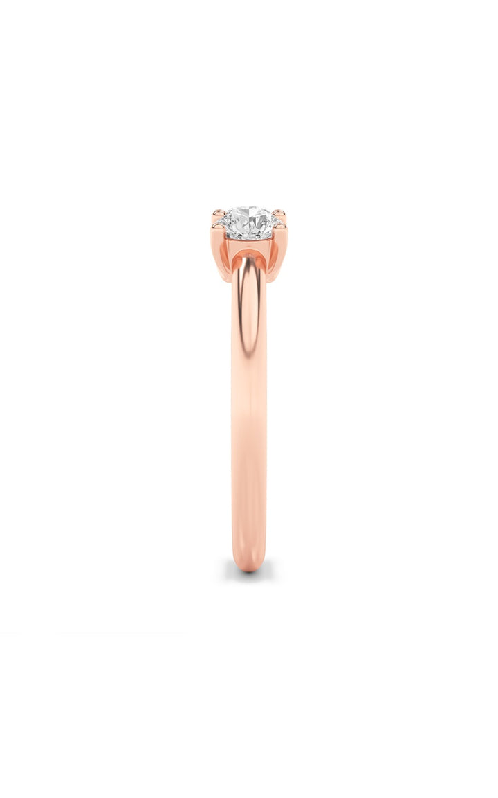 0.75Cttw Round Shaped Lab Grown Diamond (F/VS) Three Stone Band Ring in 14K Gold