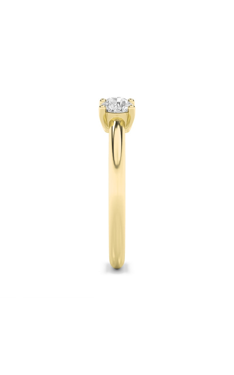3Cttw Round Shaped Lab Grown Diamond (F/VS) ThreeStone Band Ring in 14K Gold