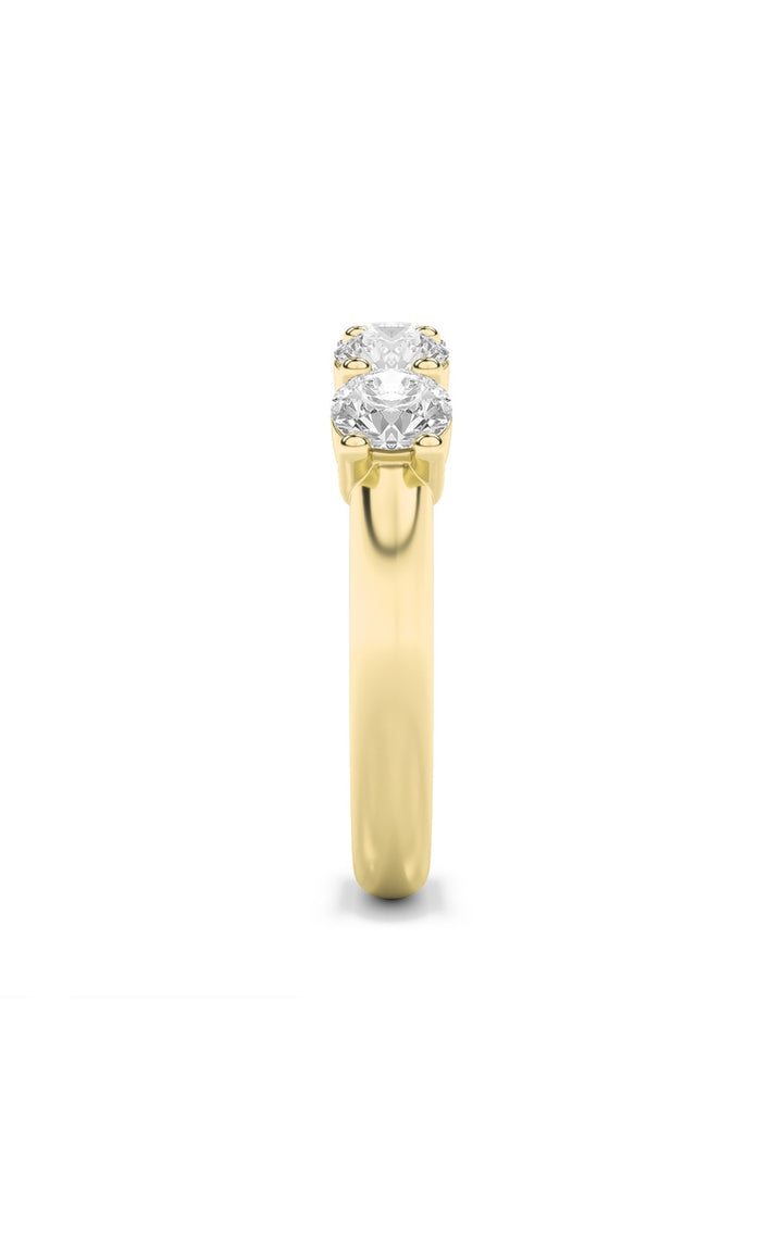 1.5Cttw Round Shaped Lab Grown Diamond (F/VS) Five Stone Band Ring in 14K Gold