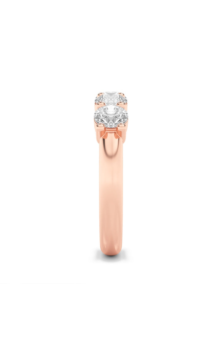 1.5Cttw Round Shaped Lab Grown Diamond (F/VS) Five Stone Band Ring in 14K Gold