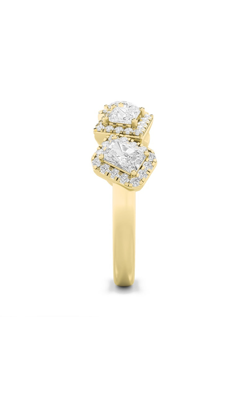 1.5Cttw Mix Shaped Lab Grown Diamond (F/VS) Five Stone Ring in 14K Gold