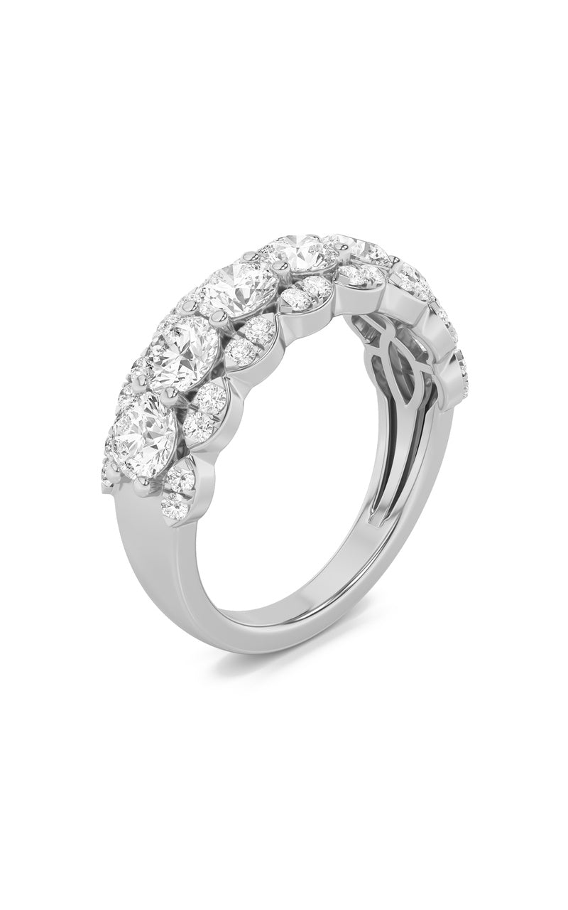 2Cttw Round Shaped Lab Grown Diamond (F/VS) MultiStone Band Ring in 14K Gold