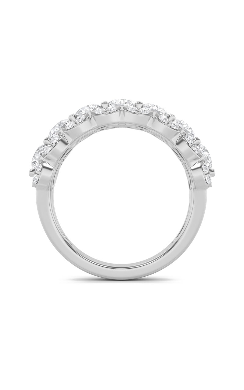 2Cttw Round Shaped Lab Grown Diamond (F/VS) MultiStone Band Ring in 14K Gold