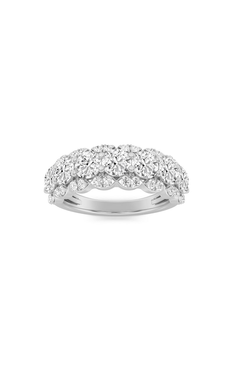 2Cttw Round Shaped Lab Grown Diamond (F/VS) MultiStone Band Ring in 14K Gold