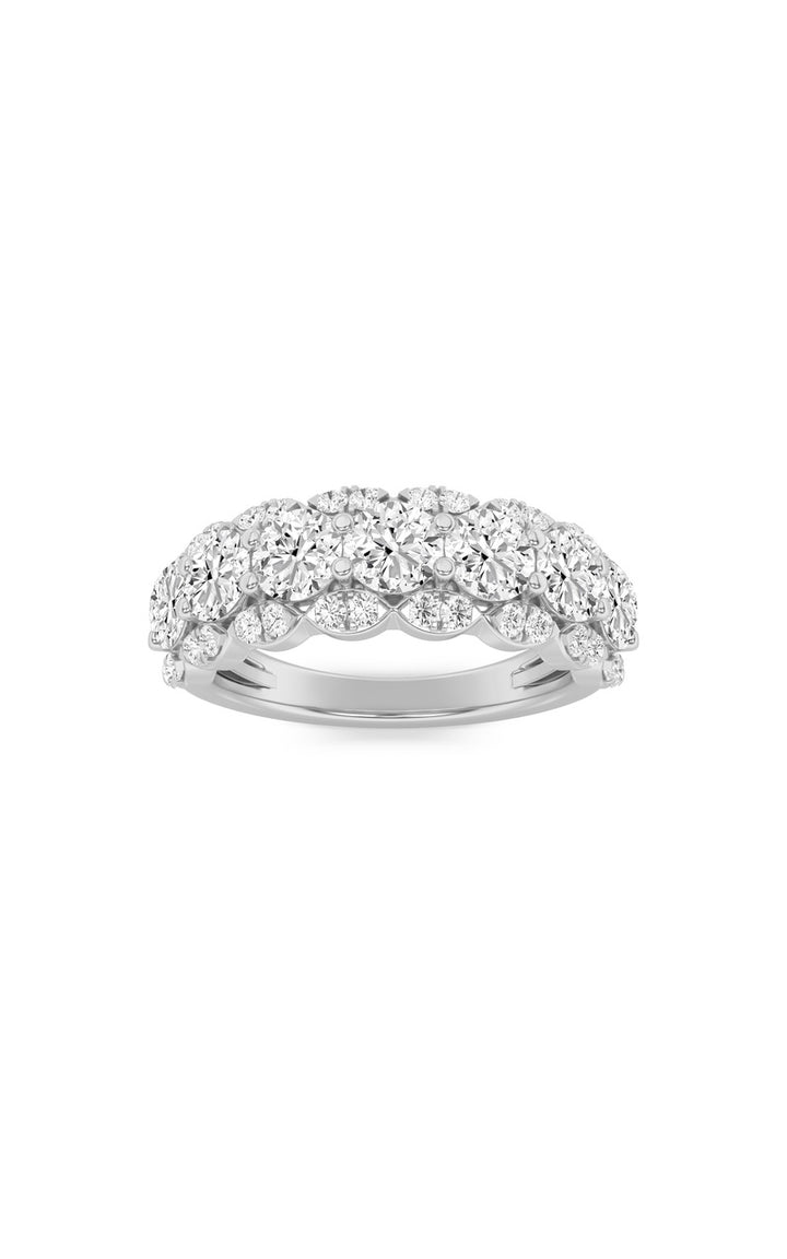 2Cttw Round Shaped Lab Grown Diamond (F/VS) MultiStone Band Ring in 14K Gold