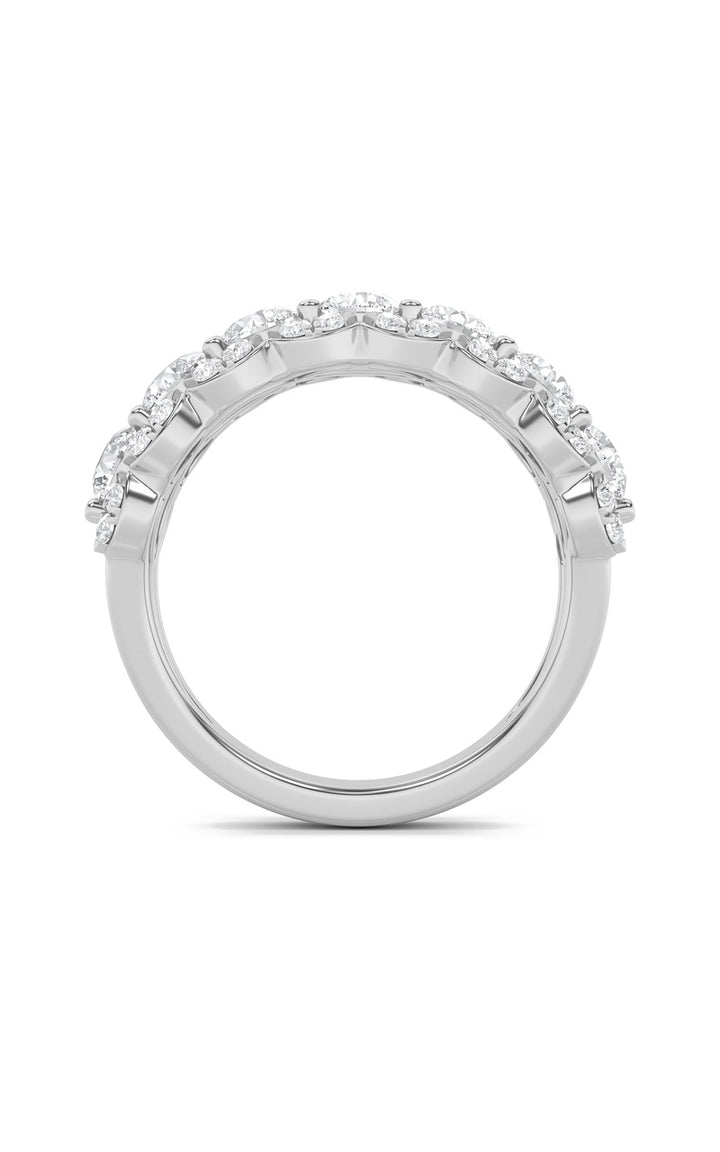 2Cttw Round Shaped Lab Grown Diamond (F/VS) MultiStone Band Ring in 14K Gold
