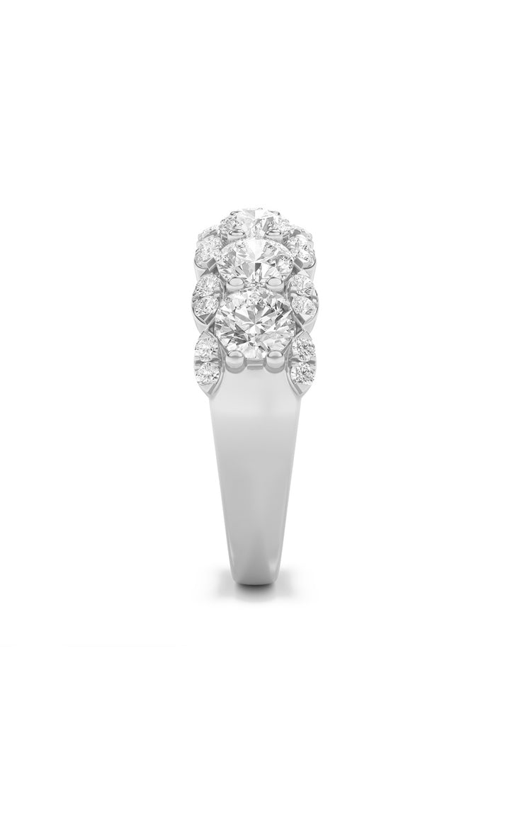 2Cttw Round Shaped Lab Grown Diamond (F/VS) MultiStone Band Ring in 14K Gold