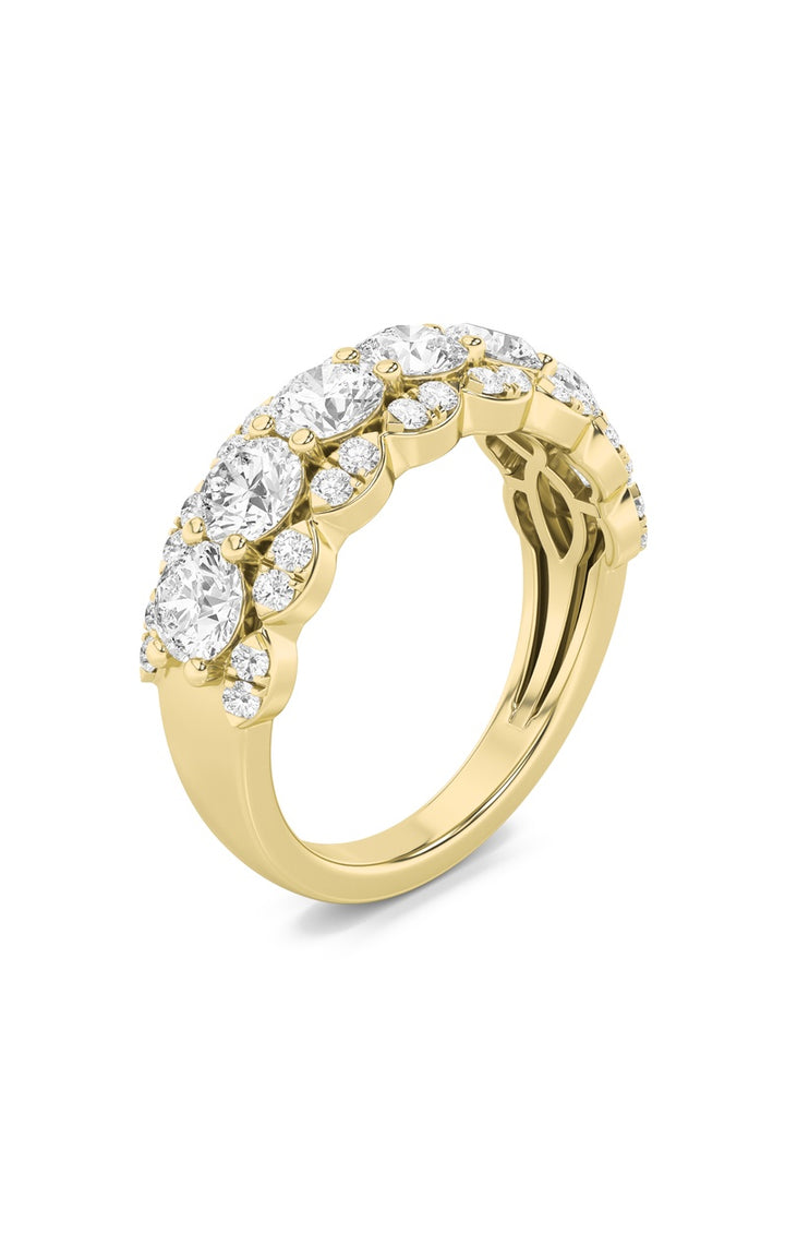 2Cttw Round Shaped Lab Grown Diamond (F/VS) MultiStone Band Ring in 14K Gold