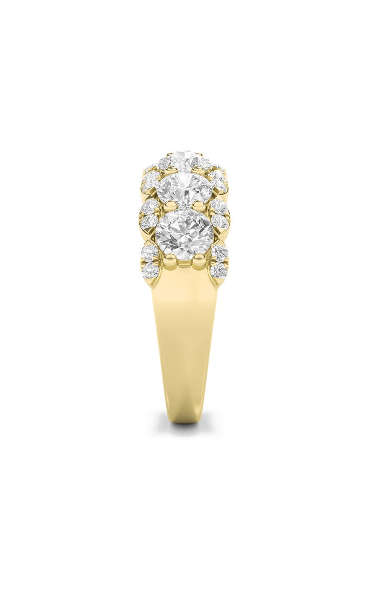 2Cttw Round Shaped Lab Grown Diamond (F/VS) Multi Stone Band Ring in 14K Gold