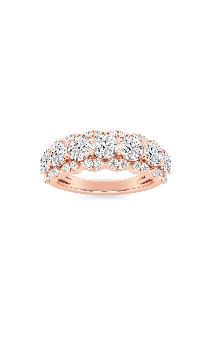 2Cttw Round Shaped Lab Grown Diamond (F/VS) Multi Stone Band Ring in 14K Gold
