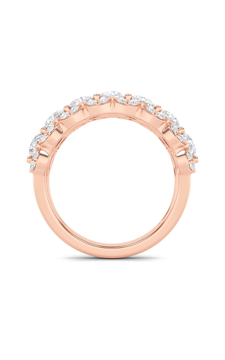 2Cttw Round Shaped Lab Grown Diamond (F/VS) Multi Stone Band Ring in 14K Gold