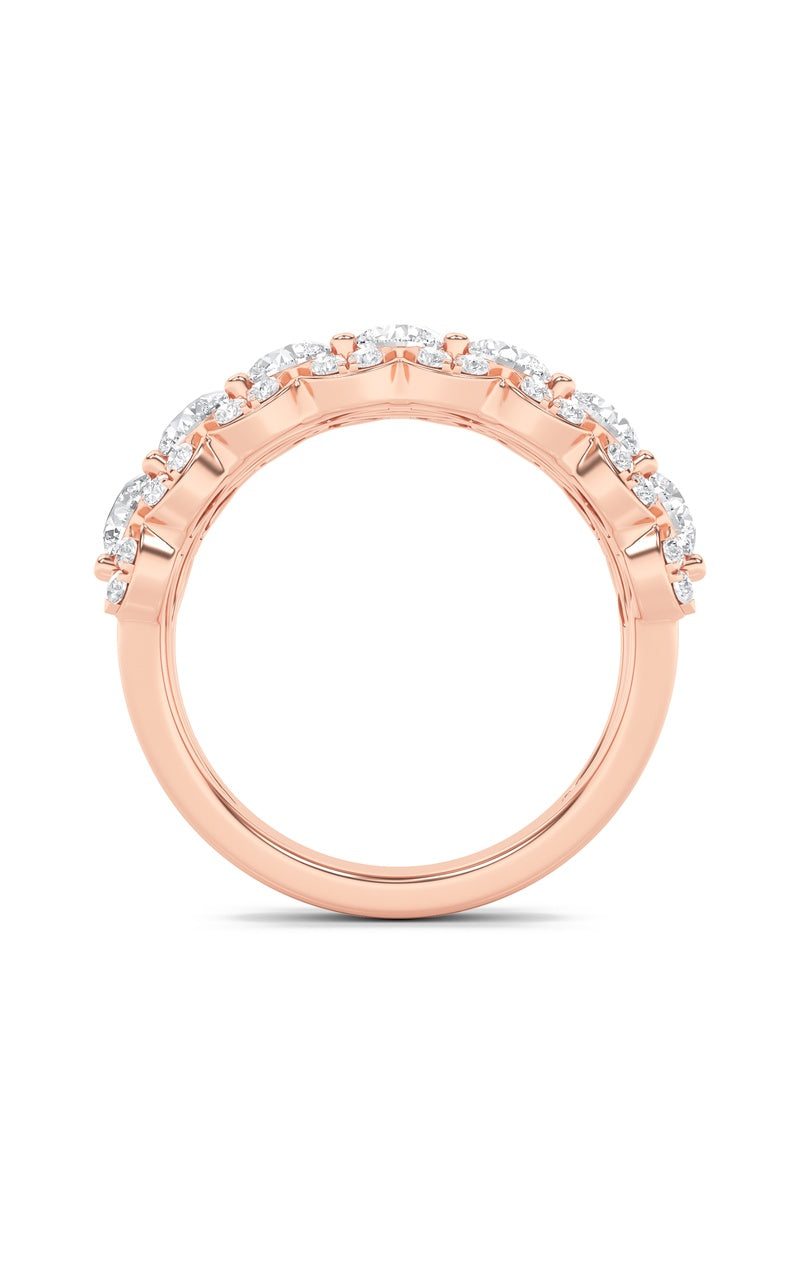 2Cttw Round Shaped Lab Grown Diamond (F/VS) Multi Stone Band Ring in 14K Gold
