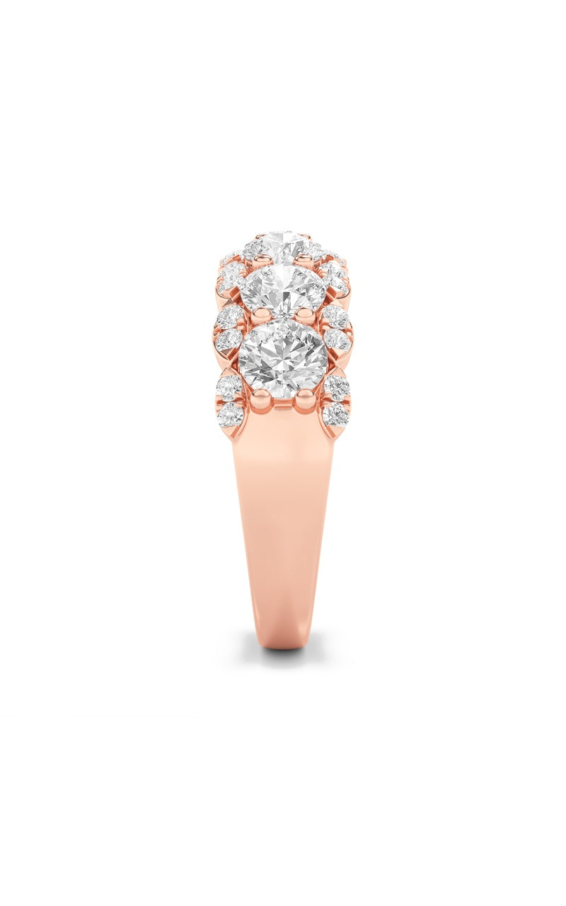 2Cttw Round Shaped Lab Grown Diamond (F/VS) Multi Stone Band Ring in 14K Gold