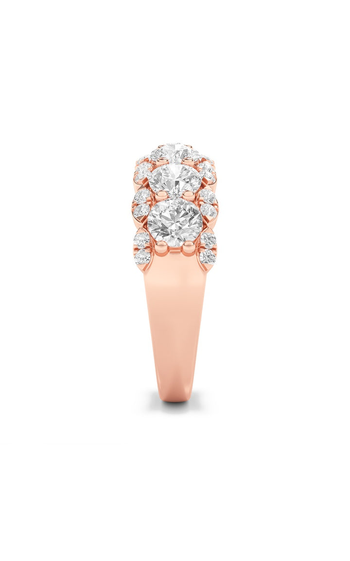 2Cttw Round Shaped Lab Grown Diamond (F/VS) Multi Stone Band Ring in 14K Gold