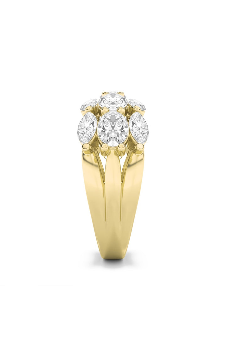 3Cttw Oval Shaped Lab Grown Diamond (F/VS) Multi Stone Band Ring in 14K Gold
