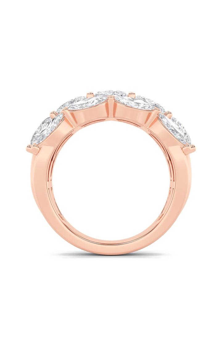 3Cttw Oval Shaped Lab Grown Diamond (F/VS) Multi Stone Band Ring in 14K Gold
