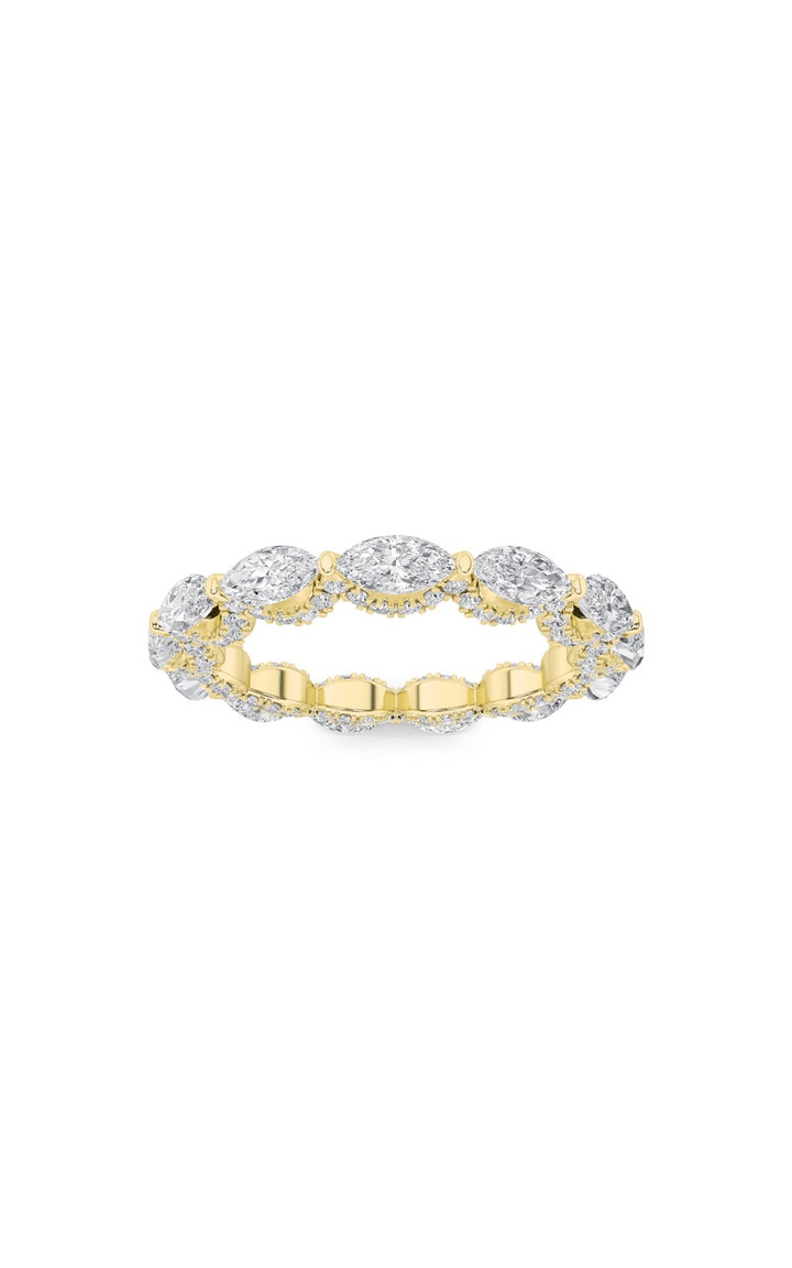 2.5Cttw Marquise Shaped Lab Grown Diamond (F/VS) Eternity Band Ring in 14K Gold