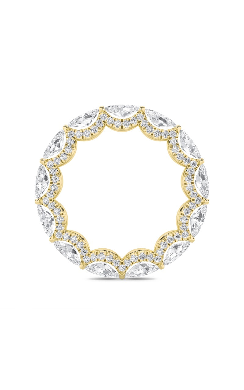 2.5Cttw Marquise Shaped Lab Grown Diamond (F/VS) Eternity Band Ring in 14K Gold