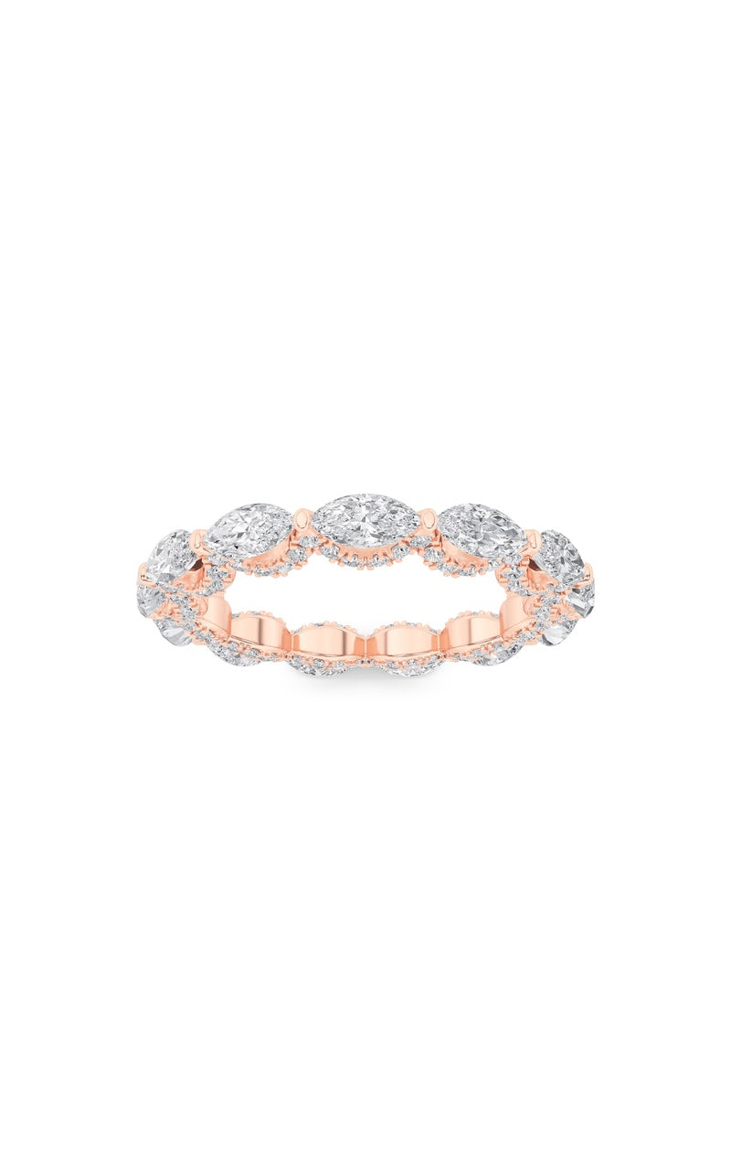 2.5Cttw Marquise Shaped Lab Grown Diamond (F/VS) Eternity Band Ring in 14K Gold