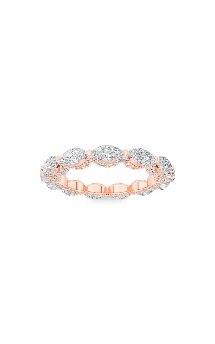 2.5Cttw Marquise Shaped Lab Grown Diamond (F/VS) Eternity Band Ring in 14K Gold