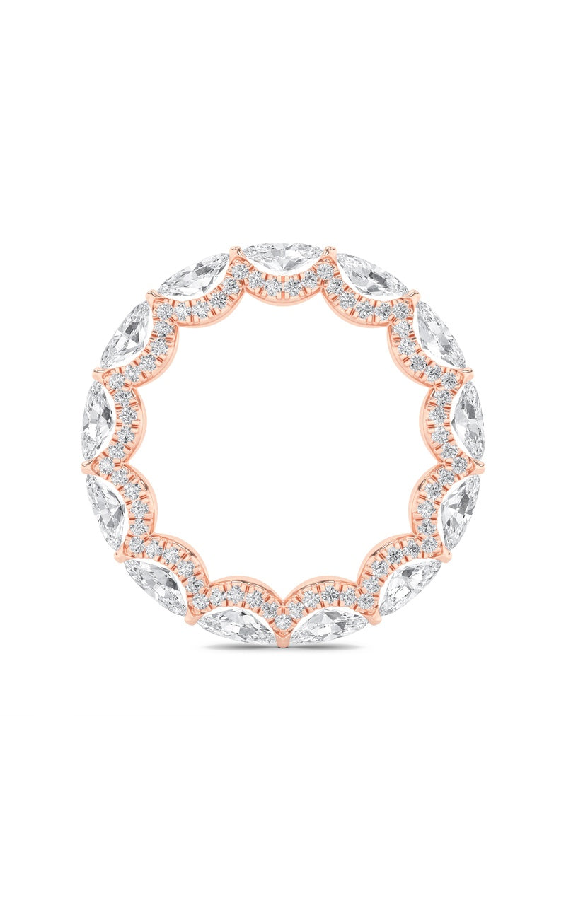 2.5Cttw Marquise Shaped Lab Grown Diamond (F/VS) Eternity Band Ring in 14K Gold