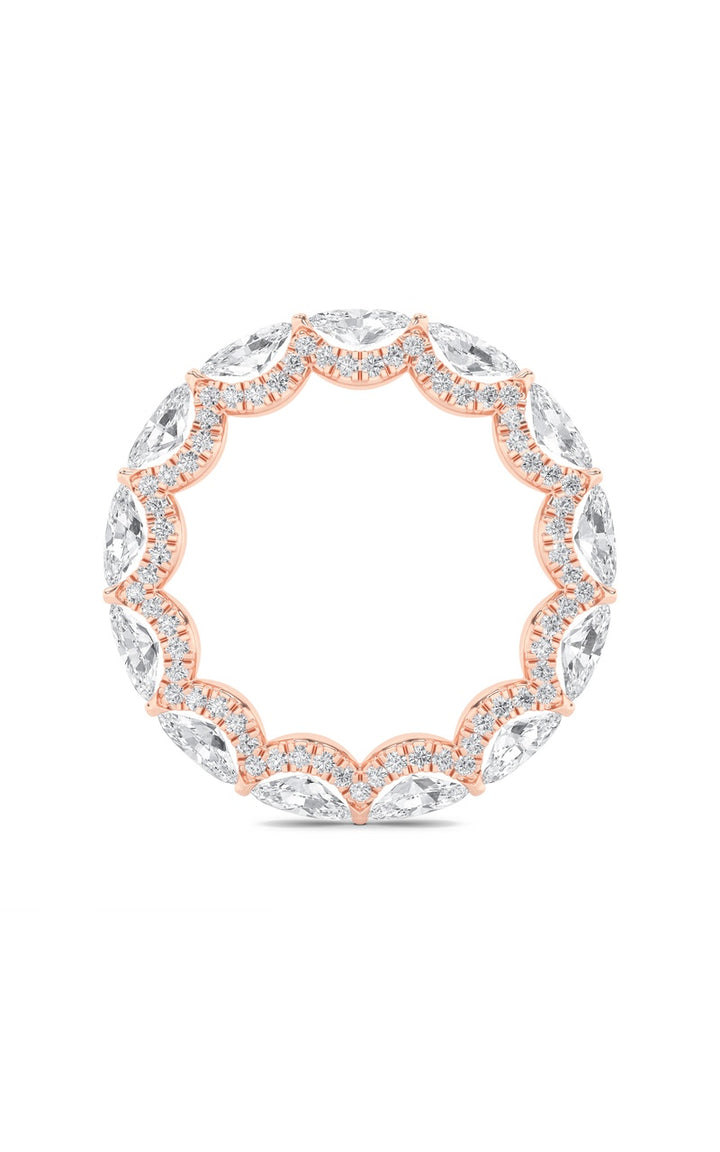 2.5Cttw Marquise Shaped Lab Grown Diamond (F/VS) Eternity Band Ring in 14K Gold