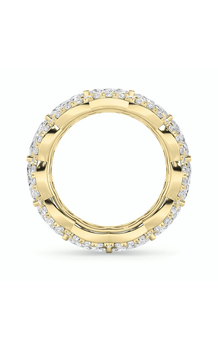 4Cttw Marquise Shaped Lab Grown Diamond (F/VVS) Eternity Band Ring in 14K Gold