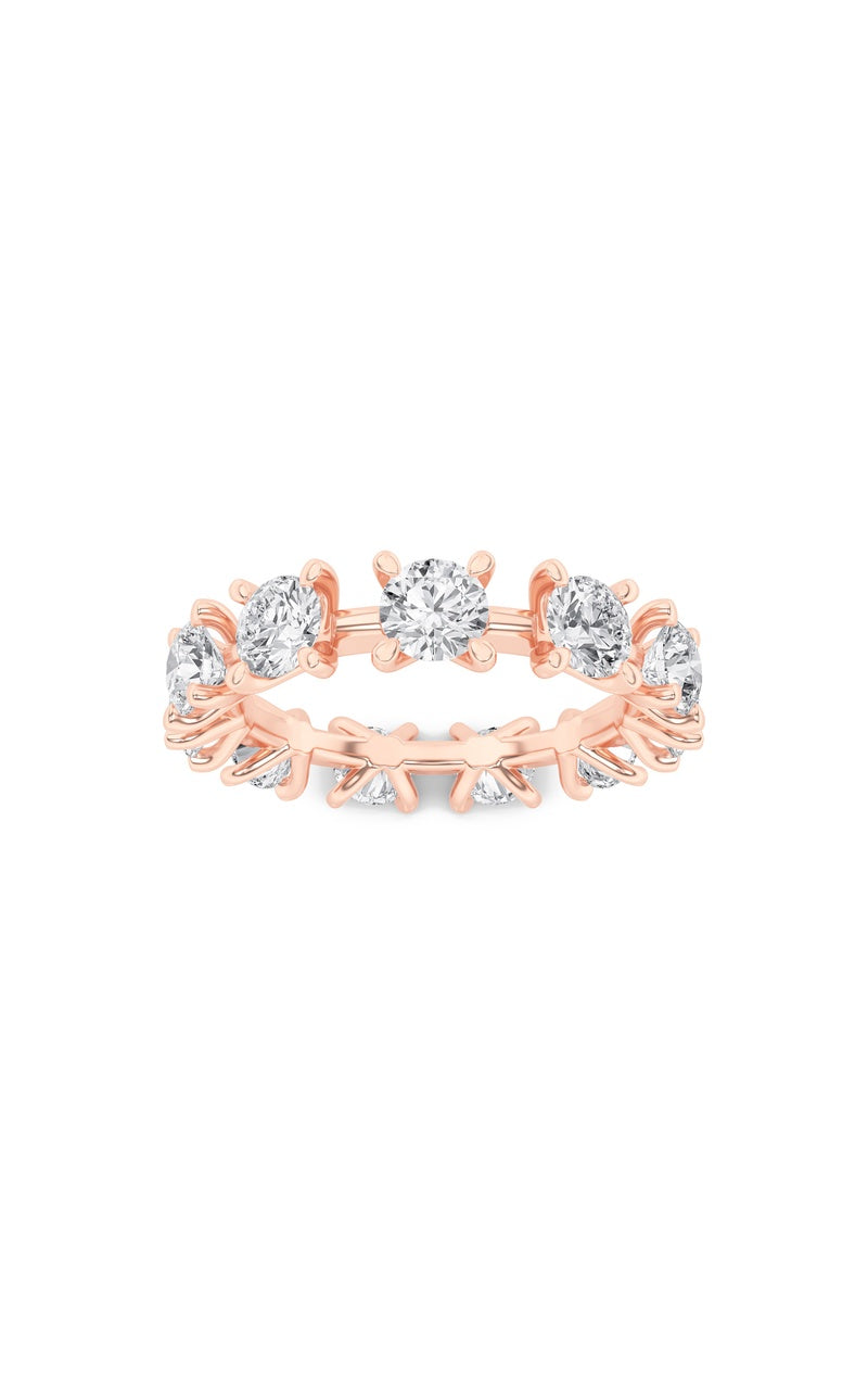 3Cttw Round Shaped Lab Grown Diamond (F/VS) Eternity Band Ring in 14K Gold