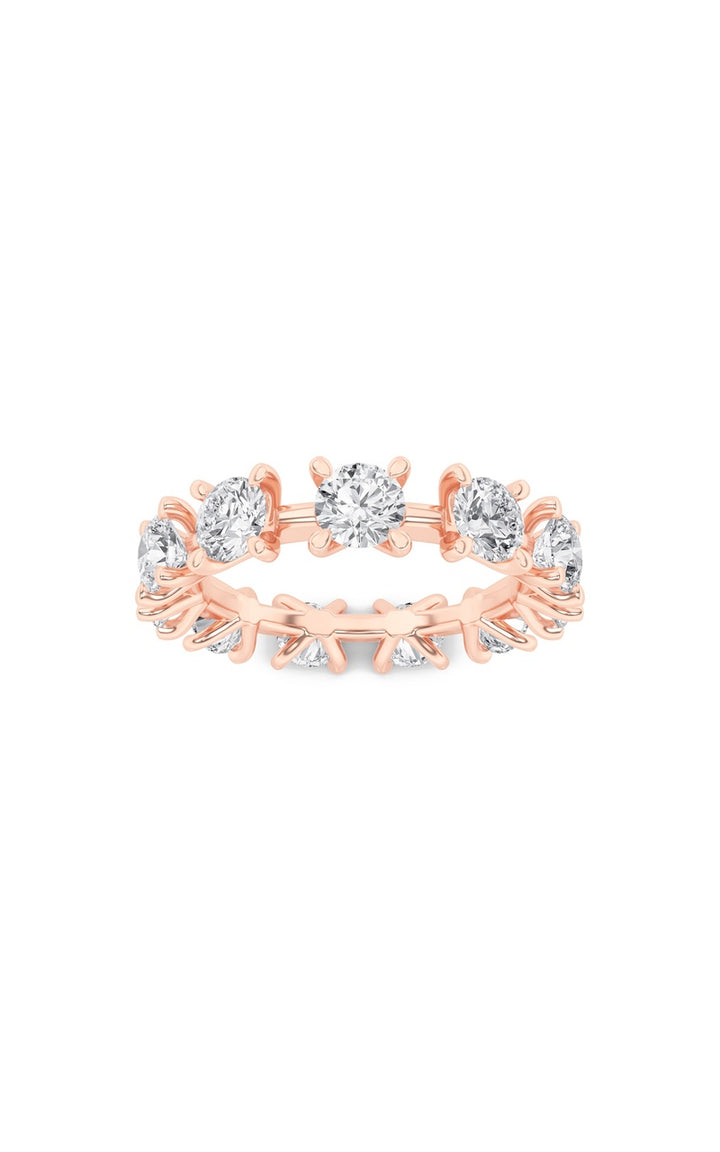3Cttw Round Shaped Lab Grown Diamond (F/VS) Eternity Band Ring in 14K Gold