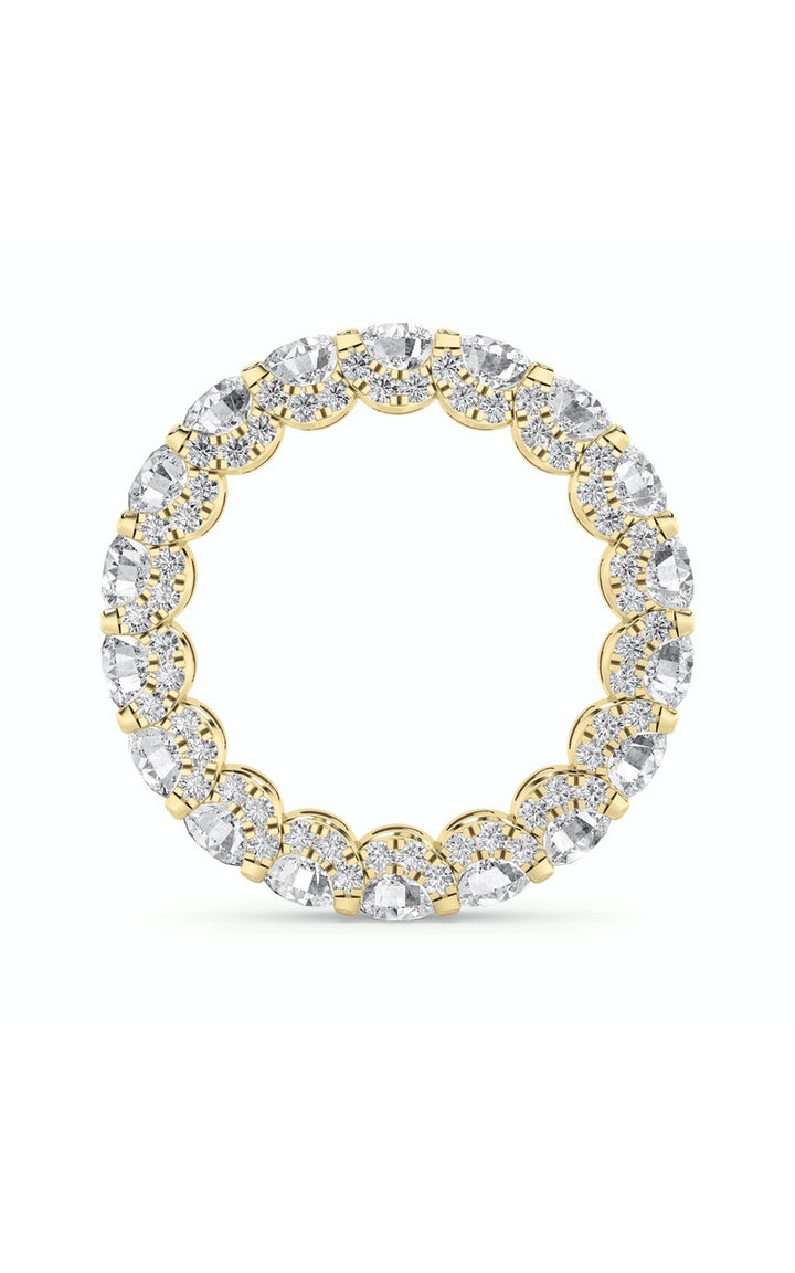 5Cttw Round Shaped Lab Grown Diamond (F/VS) Eternity Band Ring in 14K Gold