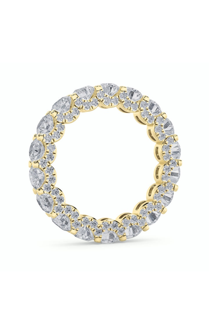 5Cttw Round Shaped Lab Grown Diamond (F/VS) Eternity Band Ring in 14K Gold