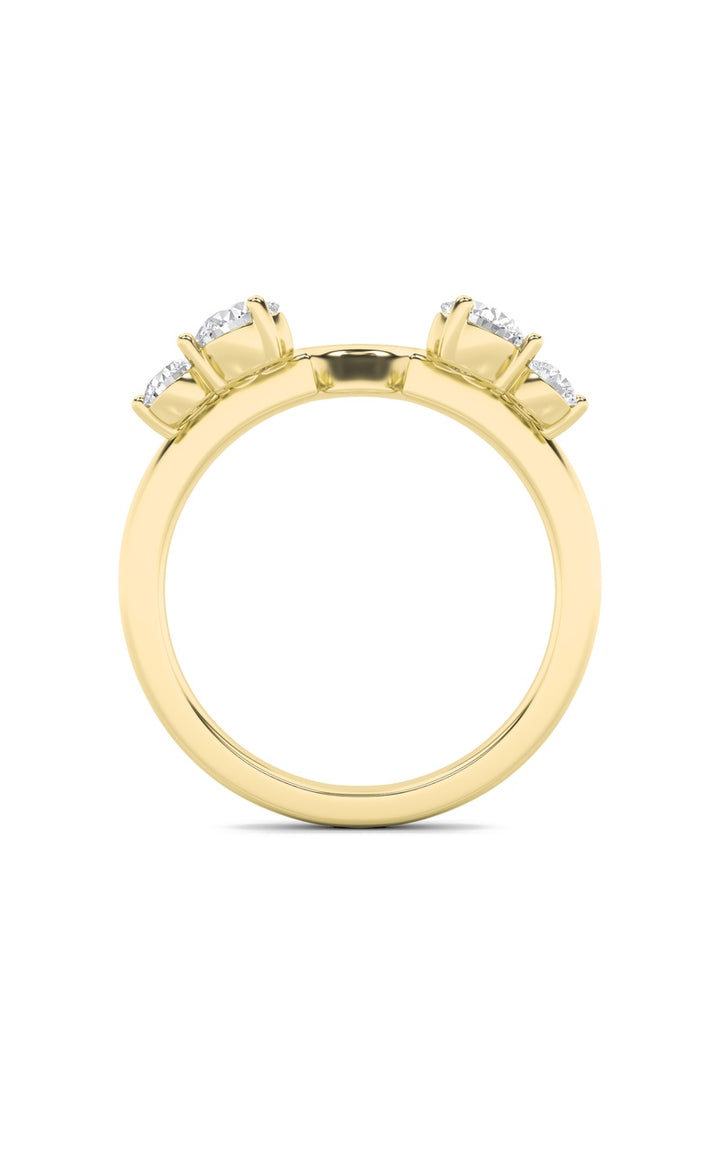 0.75Cttw Round Shaped Lab Grown Diamond (F/VS) Fashion Wrap Ring in 14K Gold