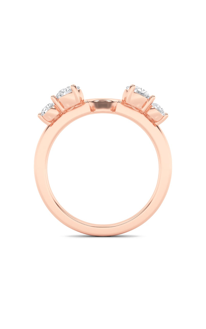 0.75Cttw Round Shaped Lab Grown Diamond (F/VS) Fashion Wrap Ring in 14K Gold
