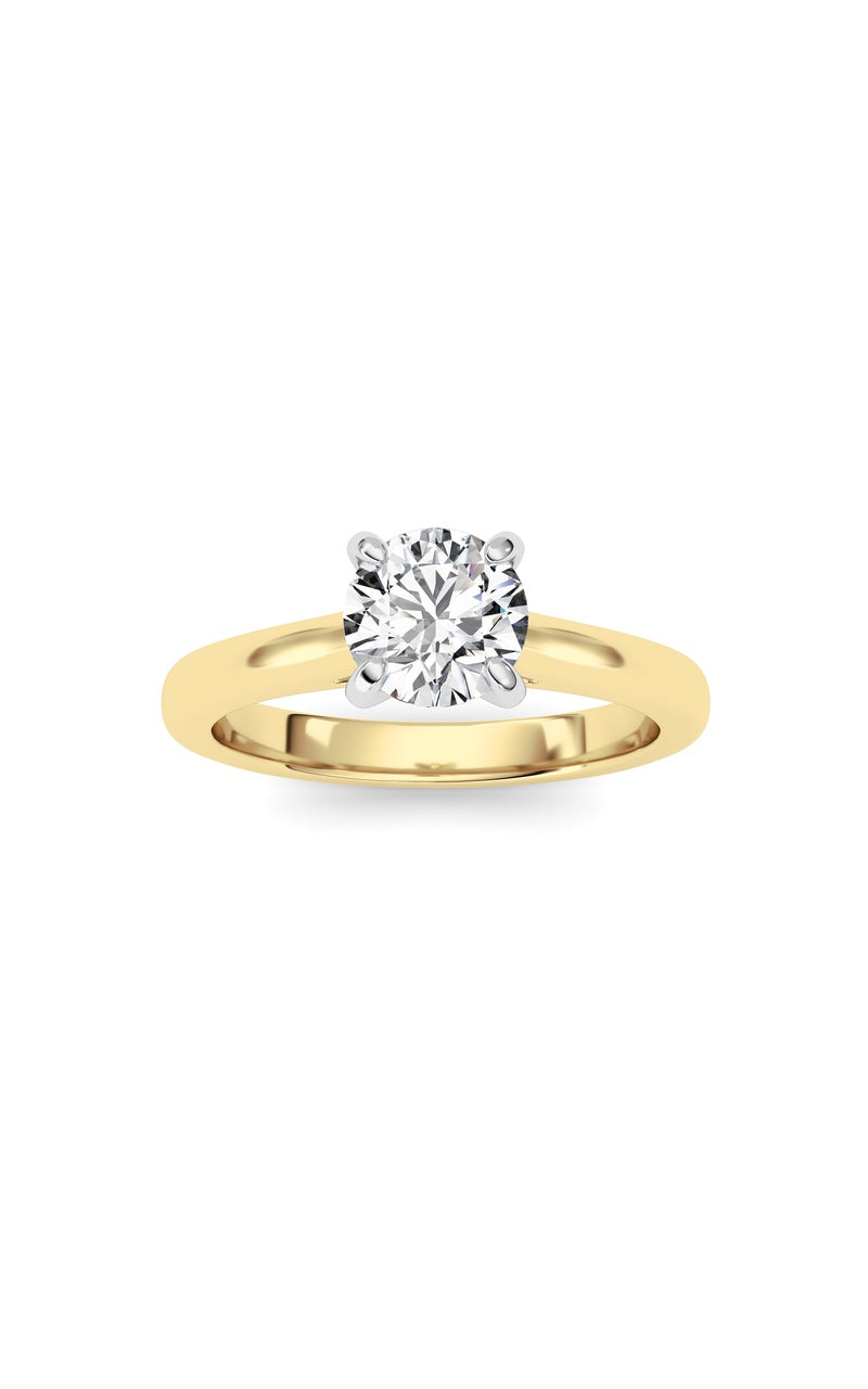 0.75Cttw Round Shaped Lab Grown Diamond (E/VS) Classic Solitaire Engagement Ring in 14K Gold