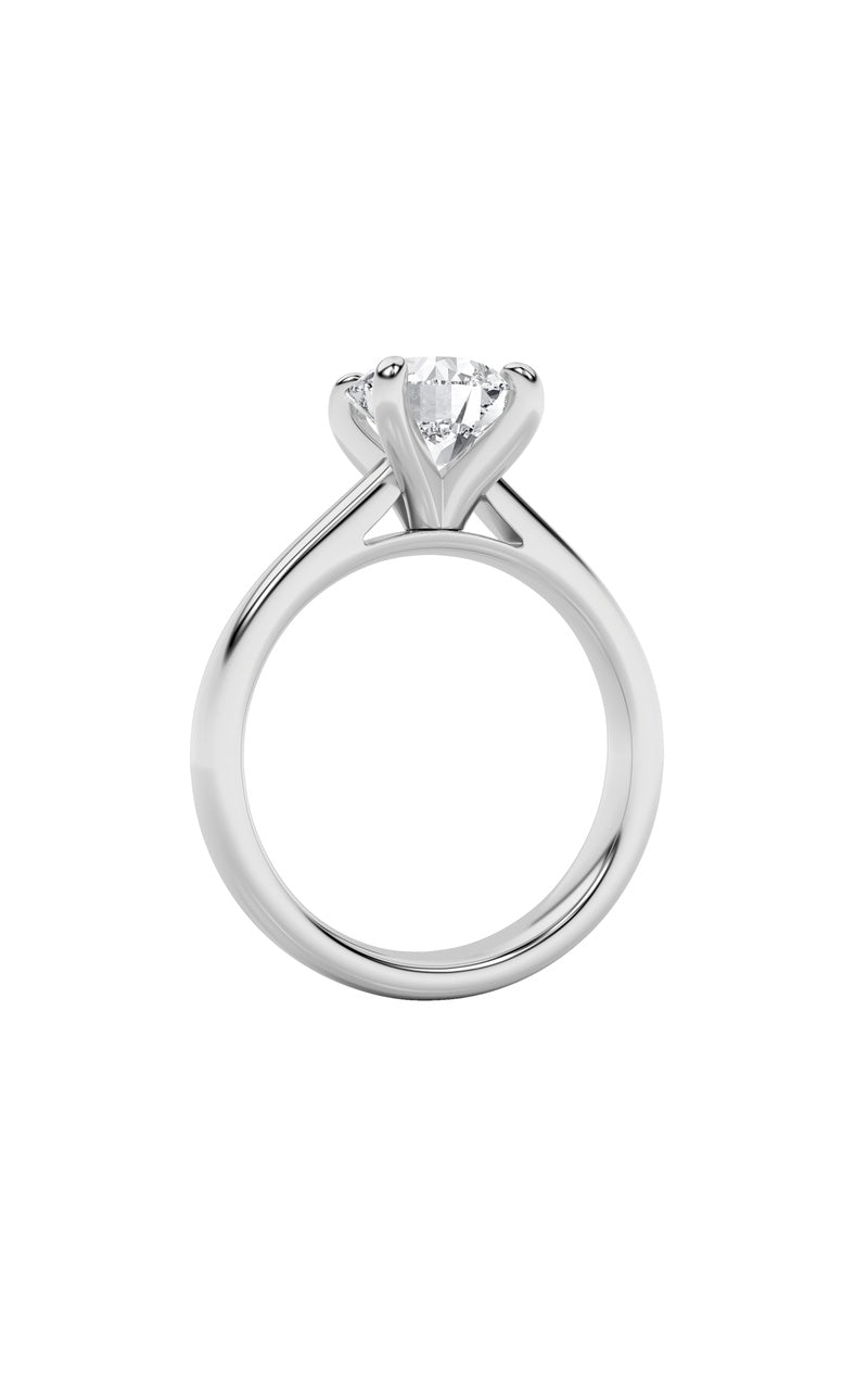 1Cttw Round Shaped Lab Grown Diamond (E/VS) Classic Solitaire Engagement Ring in 14K Gold