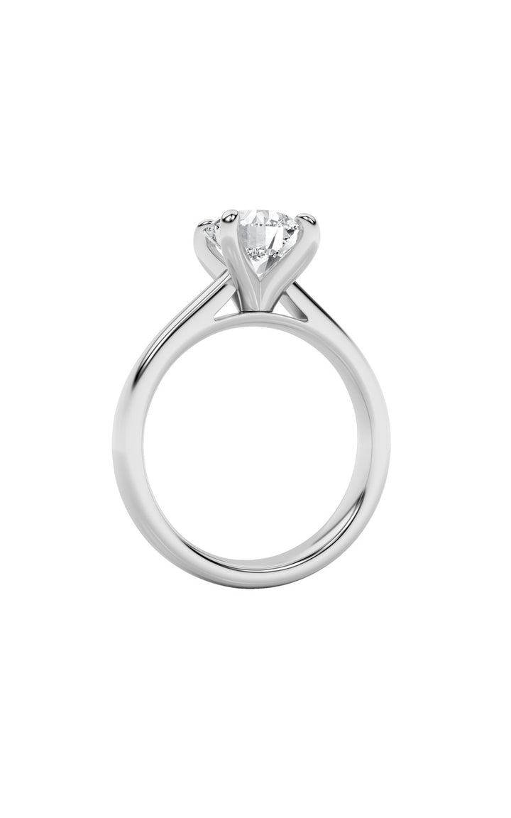 1Cttw Round Shaped Lab Grown Diamond (E/VS) Classic Solitaire Engagement Ring in 14K Gold