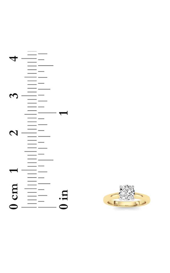 1.5Cttw Round Shaped Lab Grown Diamond (E/VS) Classic Solitaire Engagement Ring in 14K Gold