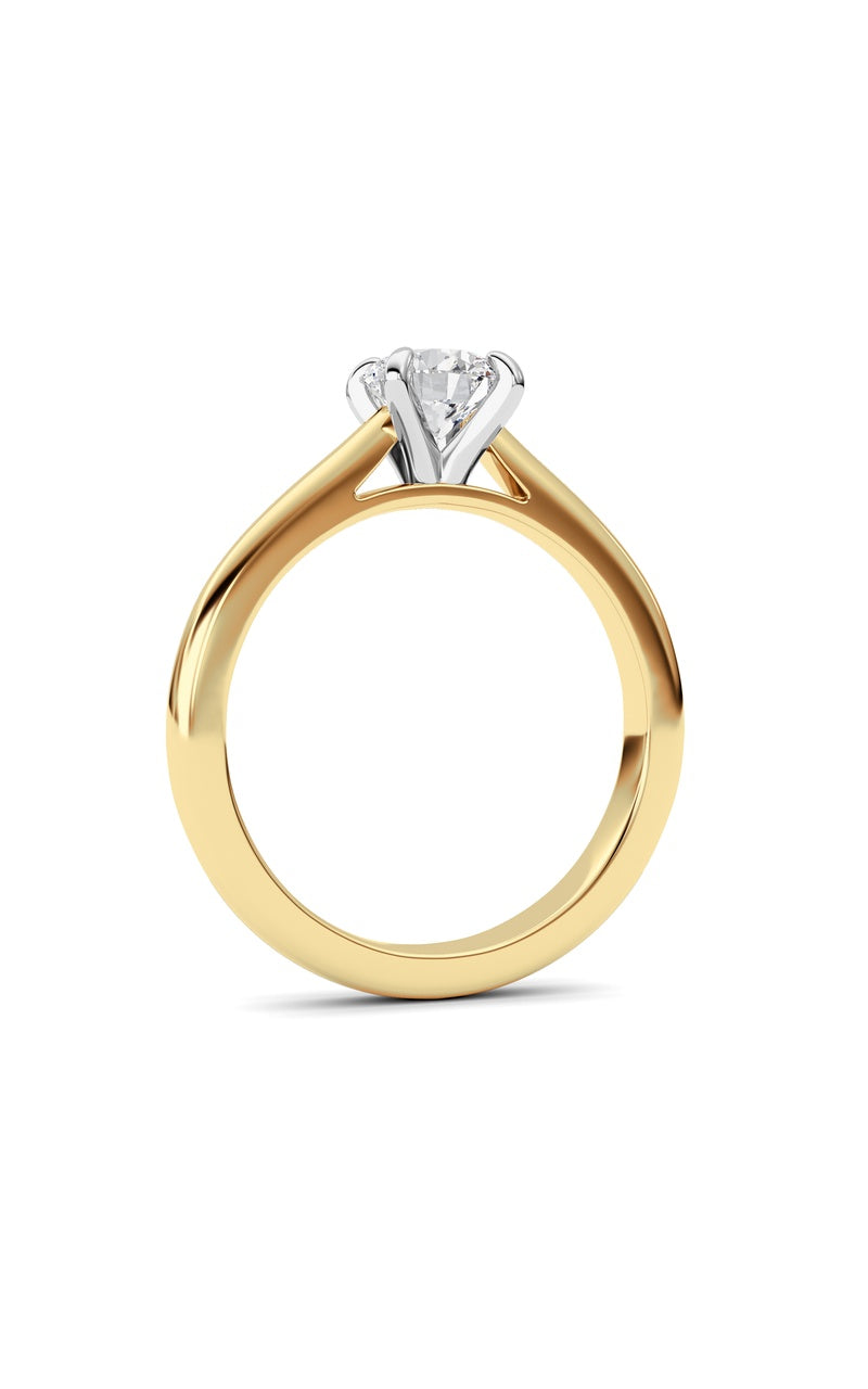 1.5Cttw Round Shaped Lab Grown Diamond (E/VS) Classic Solitaire Engagement Ring in 14K Gold
