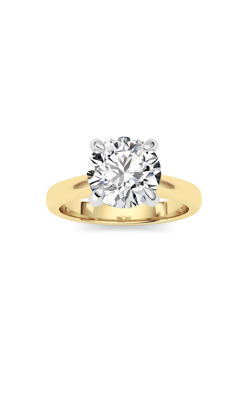 2Cttw Round Shaped Lab Grown Diamond (E/VS) Classic Solitaire Engagement Ring in 14K Gold